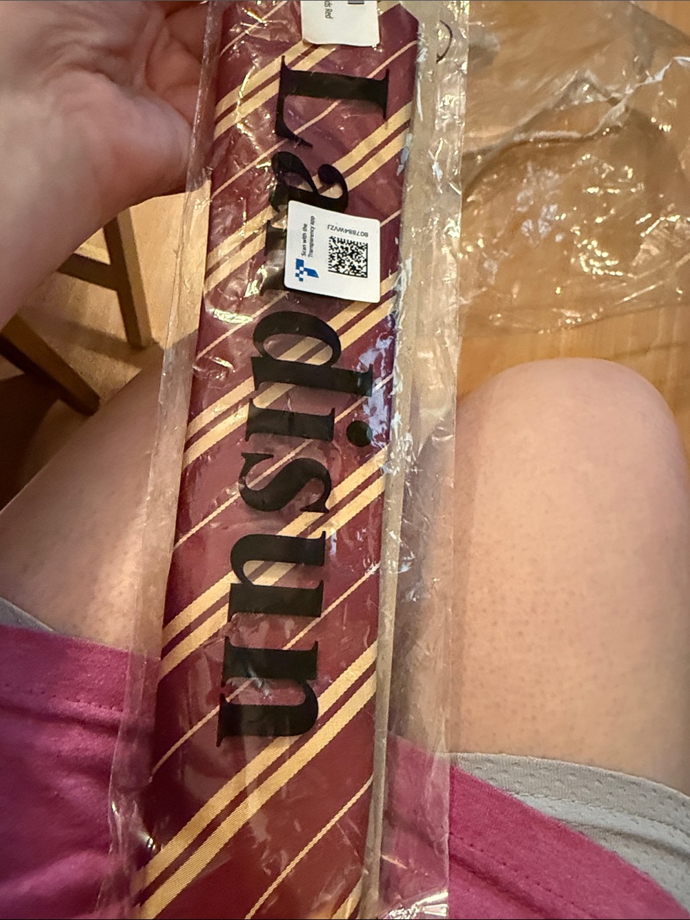 Unbranded Kids Burgundy and Gold Striped Tie